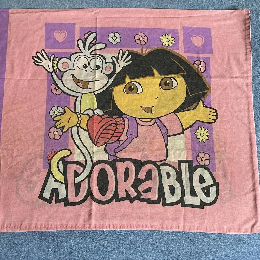 2007 Dora The Explorer Standard Pillow Case Nick Jr Reverse